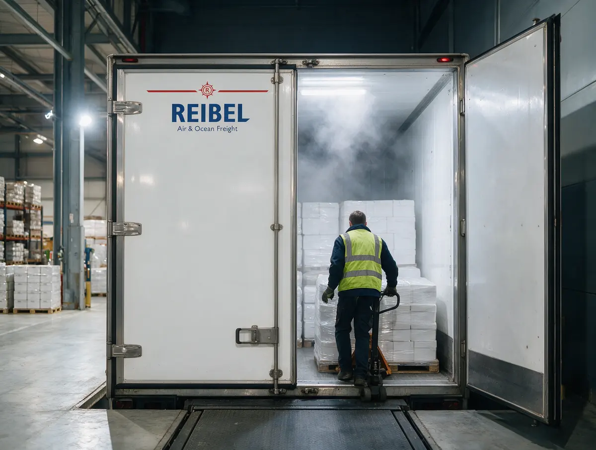 Chilled pallets going into a refrigerated trailer